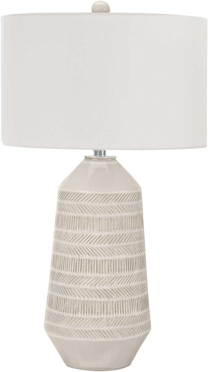 Monarch Specialties I 9613 LightingTable Lamp, Ivory/Cream Shade, Cream Ceramic, Contemporary