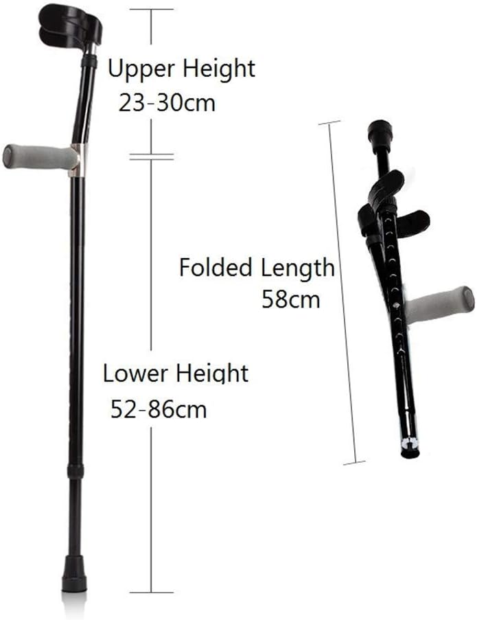 Forearm Crutches with Adjustable Support, Ergonomic Comfortable Wrist Handle, Lightweight Aluminum, Heavy Duty for Standard and Tall Adults