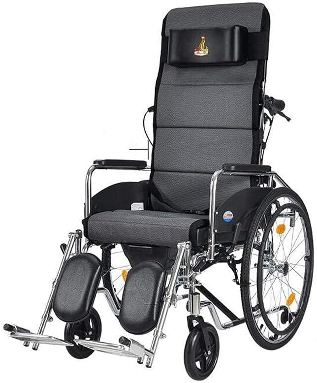 Wheelchairs Wheelchair 23 Kg Folded Back One Hundred Kilograms of Controlling A Portable Seat Bearing Seat 47 * 45Cm Removable Desktop, Toilet, Elderly People with Disabilities Dg/Red (Red)(Black)