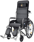 Wheelchairs Wheelchair 23 Kg Folded Back One Hundred Kilograms of Controlling A Portable Seat Bearing Seat 47 * 45Cm Removable Desktop, Toilet, Elderly People with Disabilities Dg/Red (Red)(Red)