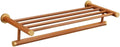 Solid Wood Bathroom Shelf with Towel Bar，Wall-Mounted Towel Holder Organizer Towel Shelf Storage Rail for Bathroom Kitchen