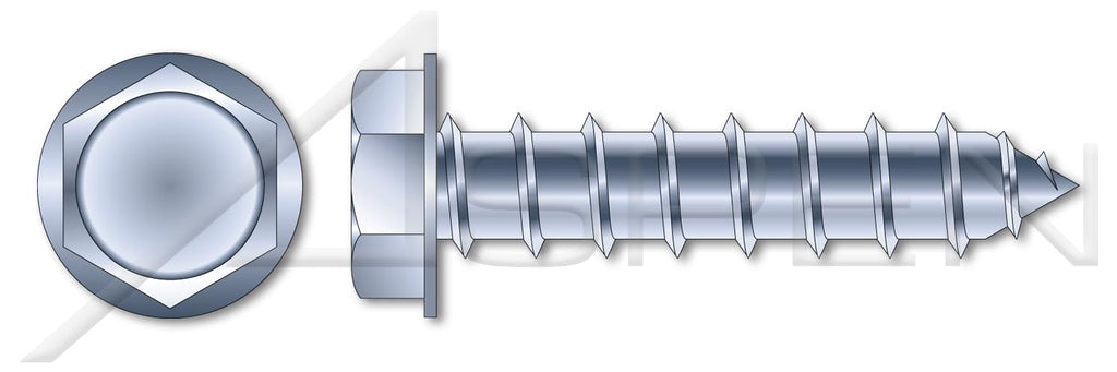 (2500 pcs) #14 X 3/4', Self-Tapping Sheet Metal Screws, Type A, Hex Indented Washer Head, A/F=7/16', Steel, Zinc Plated