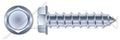 (2500 pcs) #14 X 3/4', Self-Tapping Sheet Metal Screws, Type A, Hex Indented Washer Head, A/F=7/16', Steel, Zinc Plated