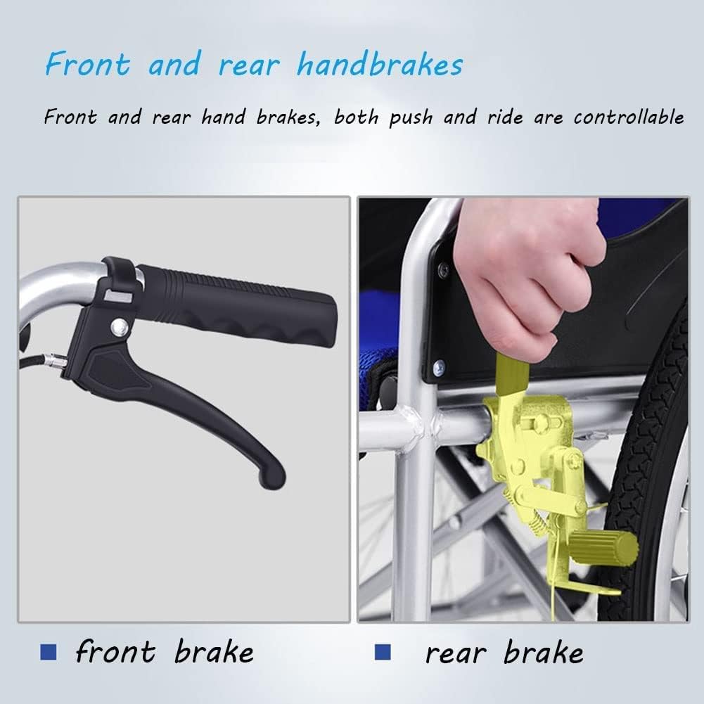 Folding Wheelchair Walking Chair Portable Ultra-Light Portable Wheelchair Detachable with handbrake Disabled Elderly Scooter