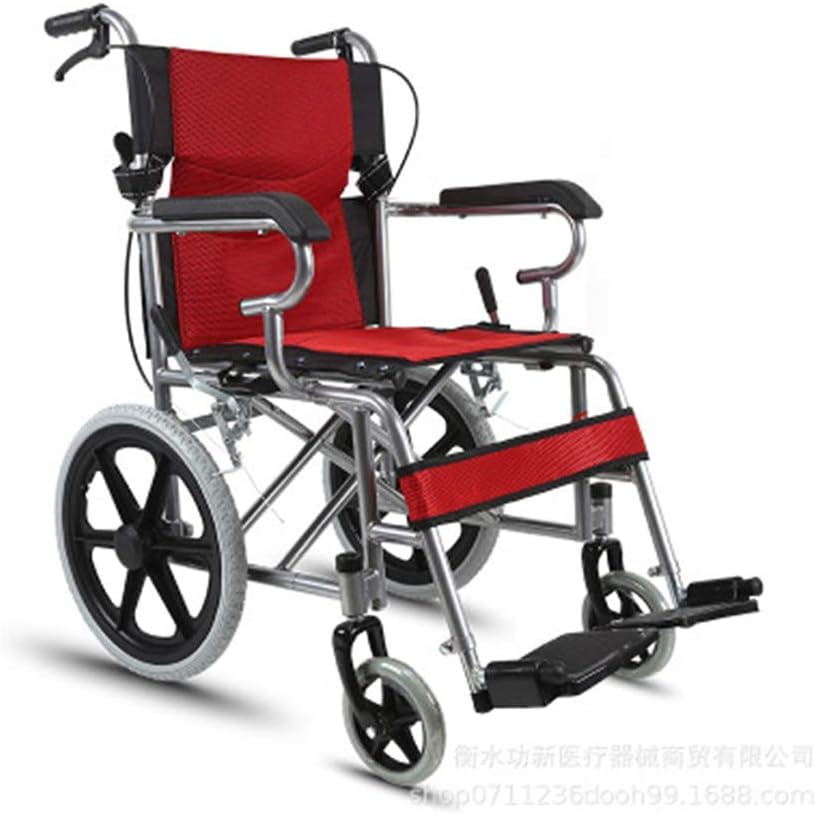 Wheelchairs Folding Wheelchair Transport Motorized Permanent Table Swinging Pedals Elderly Children Scooter Folding Car Travel,Red
