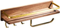 Floating Shelves Solid Wood Bathroom Shelf, Home Wall-Mounted Coat Rack, Bathroom Towel Bar, Modern Wall Decoration, Load Bearing 10kg (Color : Brown, Size : 45 * 11.5cm)