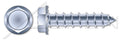 (2500 pcs) #14 X 3/4', Self-Tapping Sheet Metal Screws, Type A, Hex Indented Washer Head, A/F=7/16' with Serrations, Steel, Zinc Plated