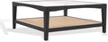 SAFAVIEH Couture Collection Nicolella Black Square Glass & Linen Coffee Table
