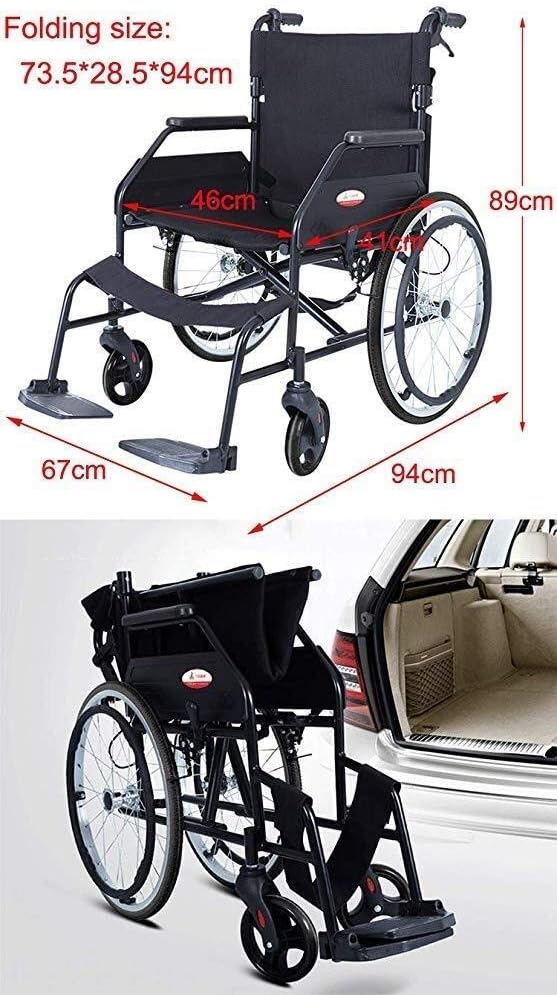 Wheelchair Aluminum Alloy Fold Light, Old Man Disabled Trolley Super Light Scooter,Portable