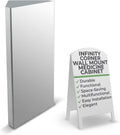 Renovators Supply Infinity Corner Wall Mount Medicine Cabinet with Mirror Polished Stainless Steel Bathroom Storage 23.6 x 11.8 Inches Hanging Triple Shelf Storage Cabinet Opens Right to Left