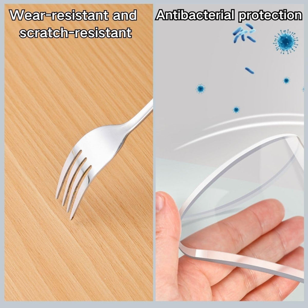 Clear Round Protector for Dining Room Table, Round Clear Table Cover Protector 48 Inch，PVC Rounds Table Pad, for Dining Room, Coffee Tabletop(140cm/55in)