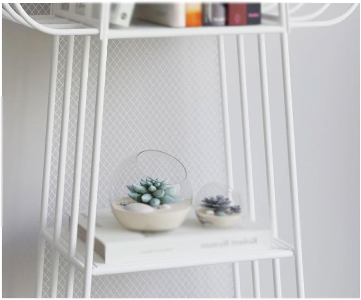 Metal Bookshelf 4-Tier Bookshelf Floor-Standing Open Bookshelf Storage Corner Shelf Display for Living Room, Bedroom (Gray), Grey
