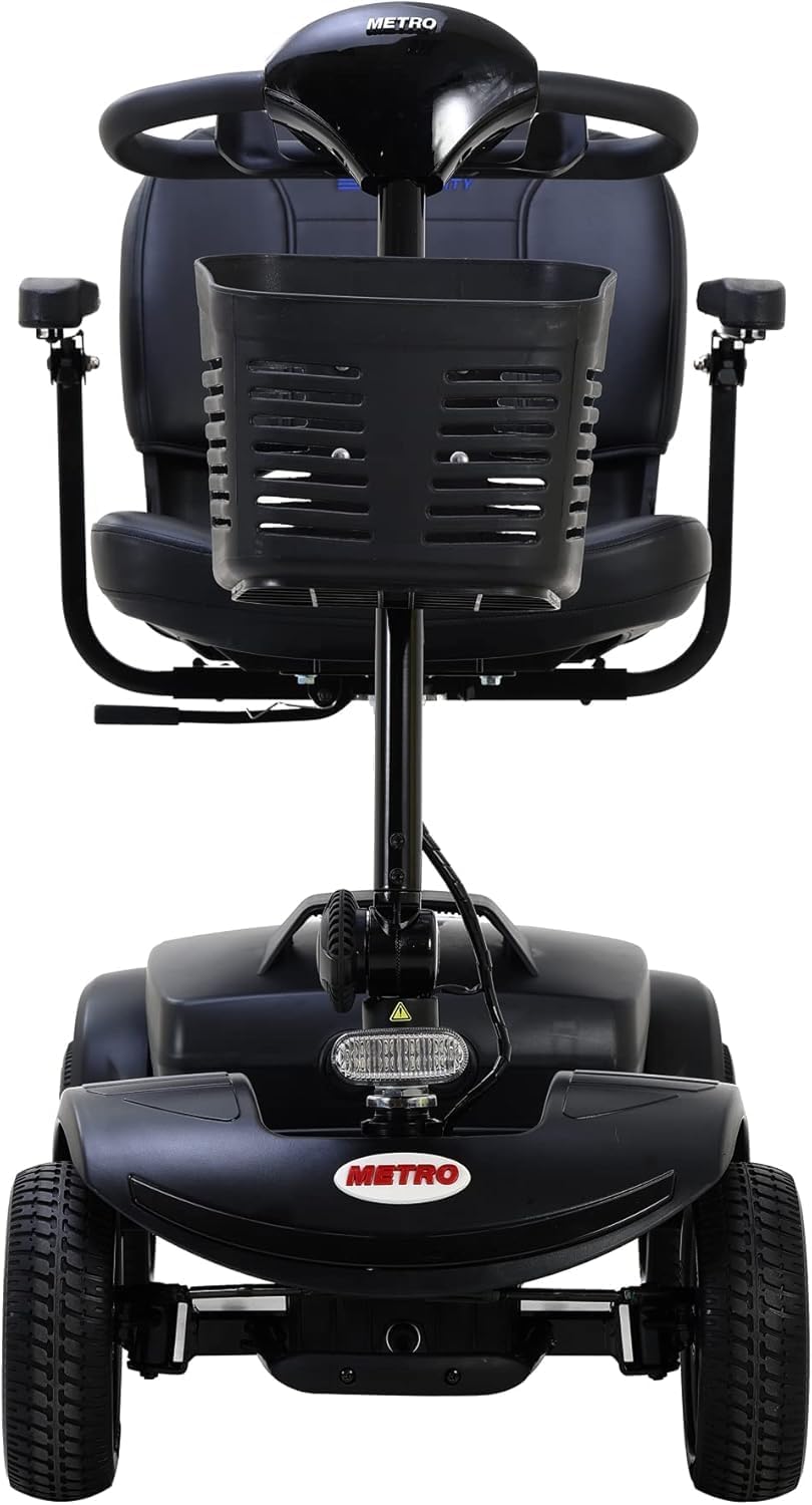 Mobility Scooter for Seniors and Adults M1 Gloss Black, 300W Motor, 9' Solid Tires, Foldable Heavy Duty Electric Scooter, Comfortable Adjustable Seat with 360° Rotation, Portable for Travel