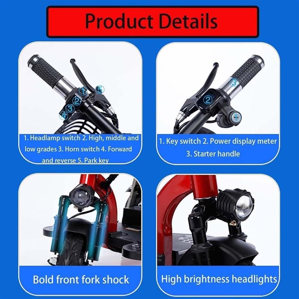 Mobility Scooter Electric, Foldable Lightweight 3-Wheel Mobility Scooter Mobility Scooters Adults with Seat for Adults Elderly Travel Friendly - Ultra Lightweight