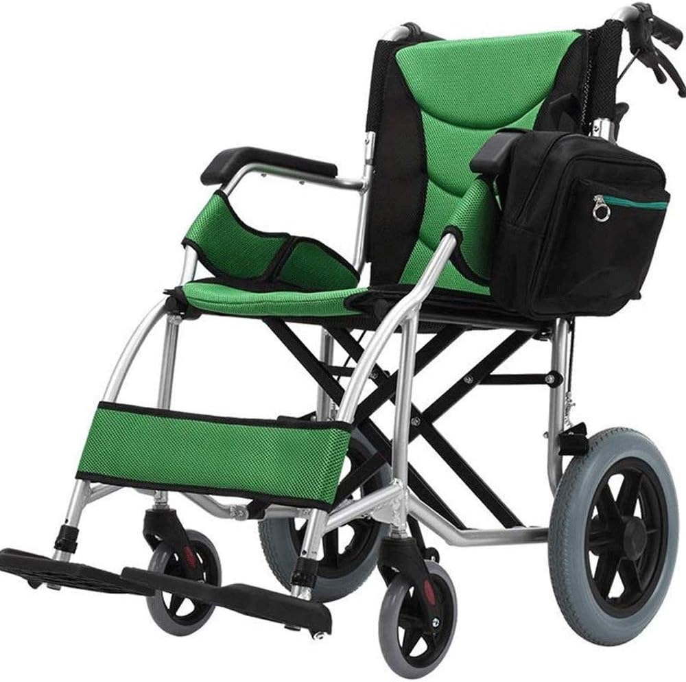 Wheelchair,Wheelchair Aluminum Folding Portable Trolley Elderly Disabled Ultra Light Portable Travel Small Wheel Scooter