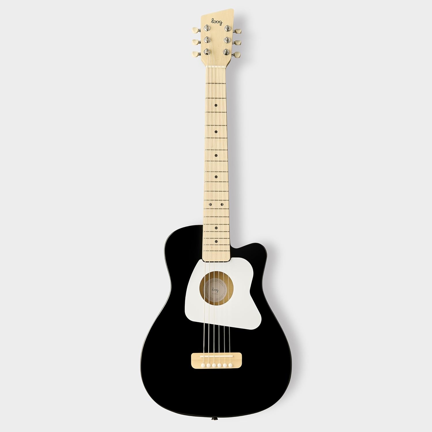 Loog Pro 6 Acoustic kids real guitar for Beginners Compact size Ages 9+ Learning app and Lessons included
