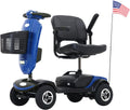 Mobility Scooters for Seniors & Adults 400 Lb Weight All Terrain,Heavy Duty 4-Wheel Powered Scooter,Foldable Mobile Disability Electric Wheelchair,Luxury Seat and Front Rear Led Lights,Blue