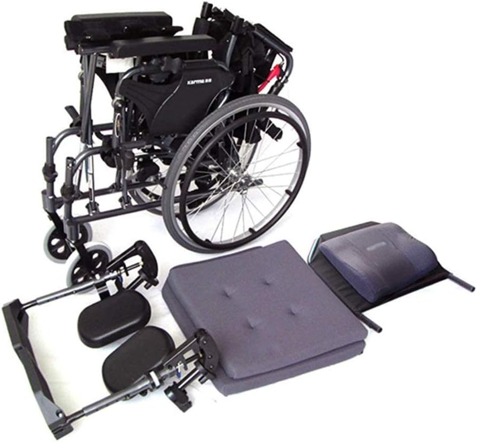 Wheelchair Folding,Lying Down Self-propelled with High Backrest Comfortable Cushion Adjustable Foot Pedal Disabled/Elderly Push Scooter,Portable