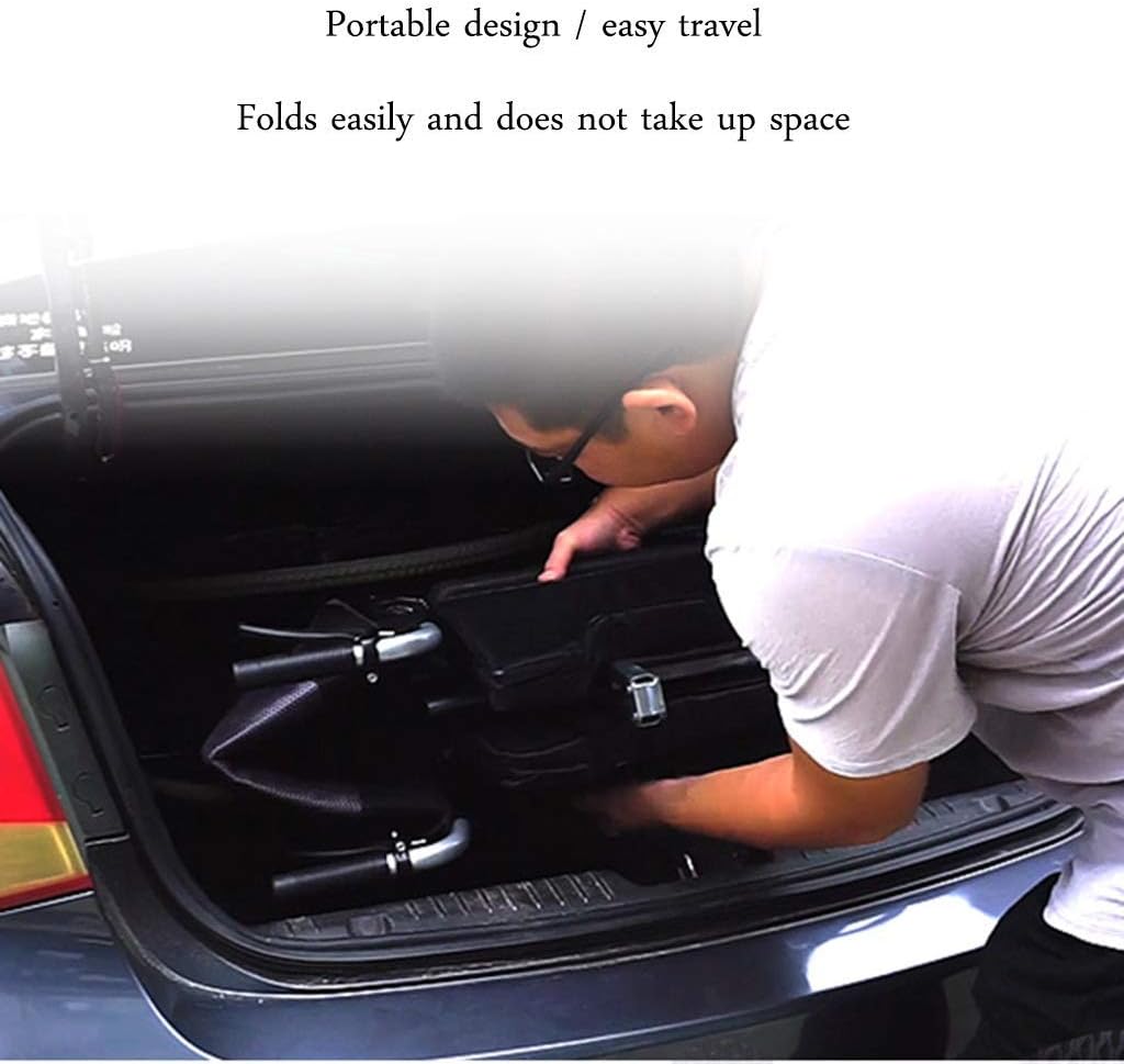 Wheelchair High Backrest Fold Self-Propelled, Portable with Toilet No Need for Pneumatic Tires Lying Down Senior/Disabled Trolley Scooter,Portable