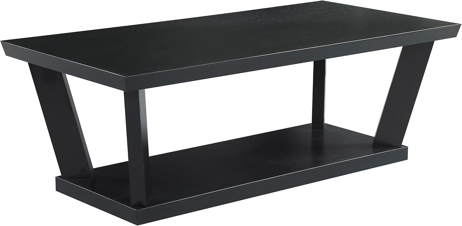 Coaster Home Furnishings - Aminta - Wood - 3-Piece Coffee and End Table Set with Beveled Tops, Angled Legs, and Flush Squared Base - Contemporary Style - Living Room - Black - 753434