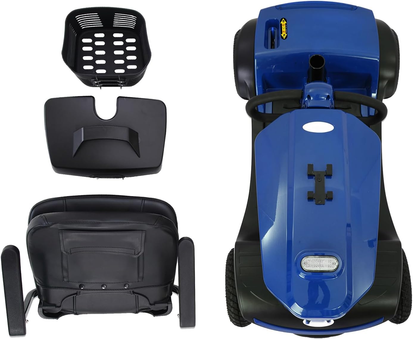 Mobility Scooters for Seniors & Adults 400 Lb Weight All Terrain,Heavy Duty 4 Wheel Foldable Powered Scooter,Portable Disability Mobile Electric Wheelchair,Luxury Seat and w/Led Lights,Blue