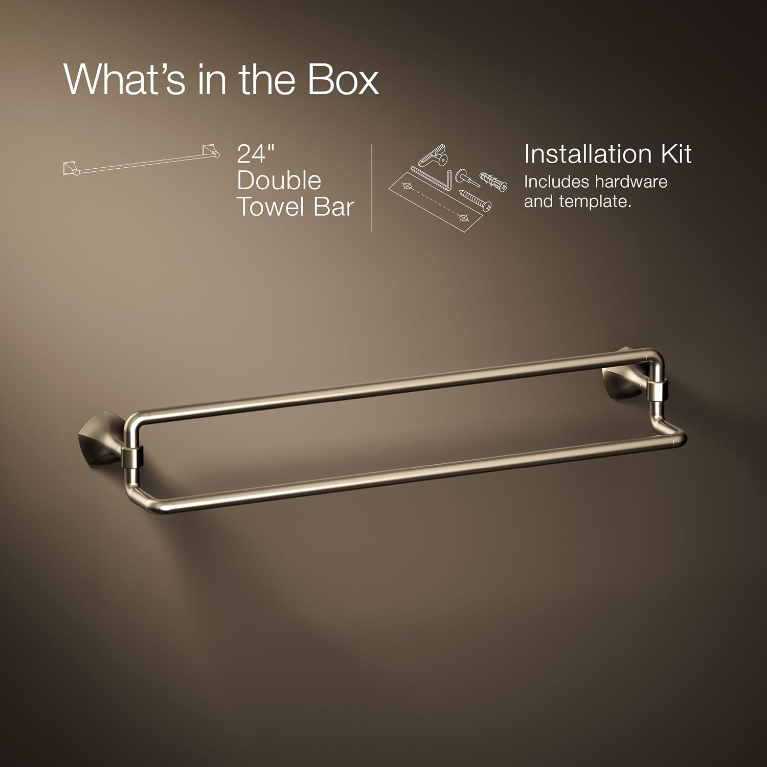 Kohler 27062-BV Occasion® 24' Double Towel bar, Vibrant Brushed Bronze