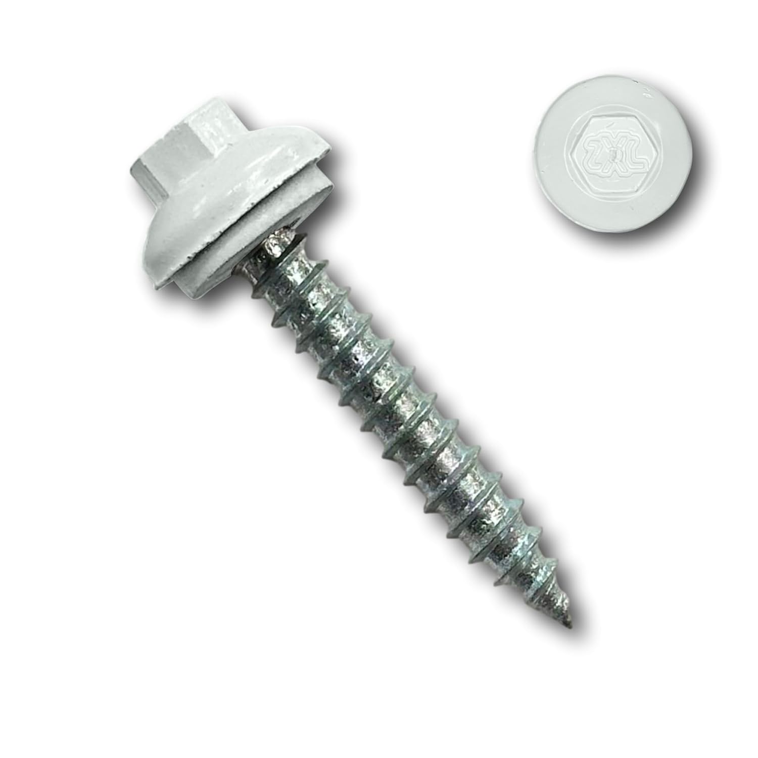 EAGLE 1 Long-Life Metal Roofing Screws: #14 x 1.5 Dome Cap Metal Roofing Screws (250-Count), Self-Tapping Tip, EPDM Washer, Multiple Colors/Includes 5/16' Magnetic Hex Bit Driver (White, 250)