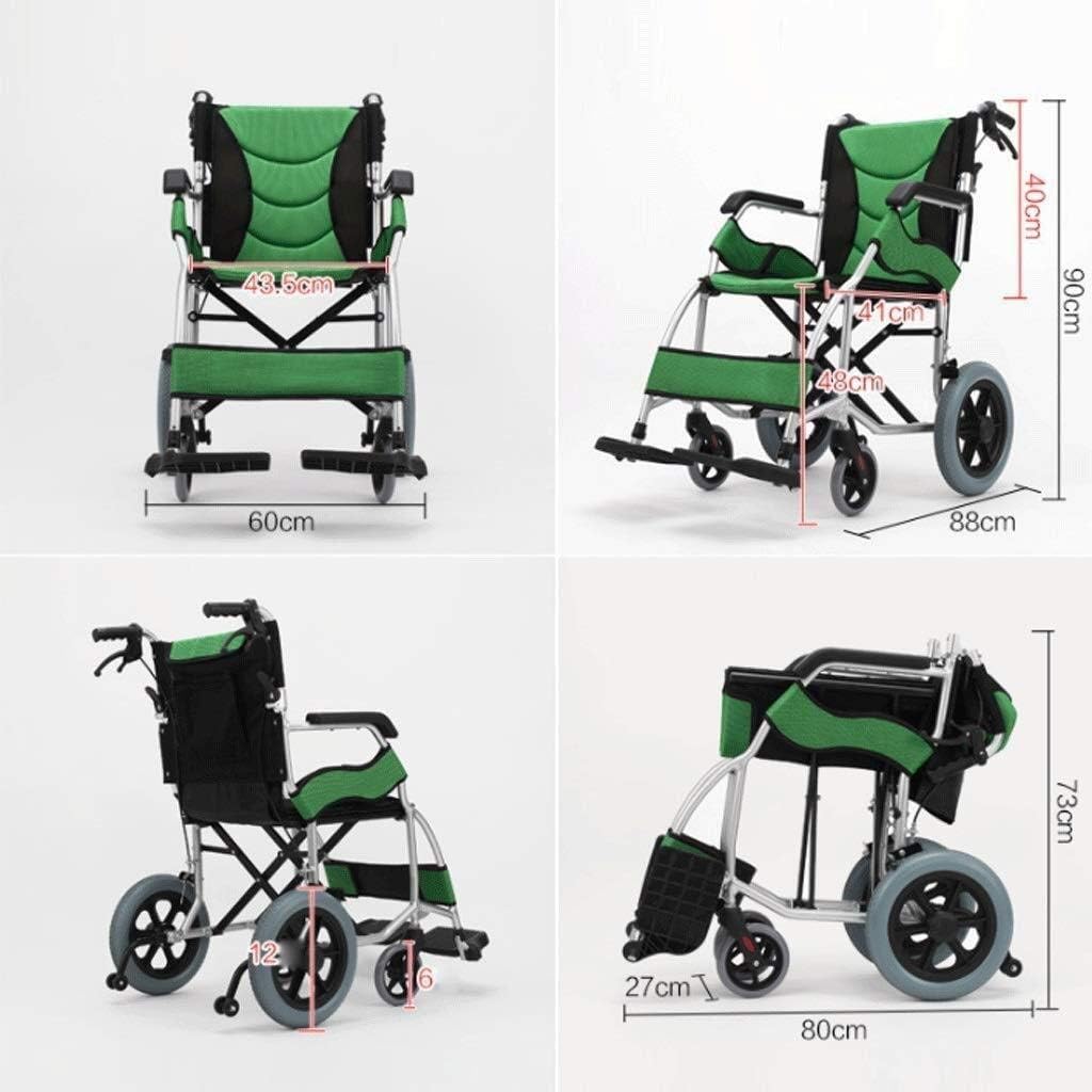 Wheelchair, Aluminum Alloy Fold Light Trolley Seniors Disabled Super Light Portable Travel Scooter,Portable
