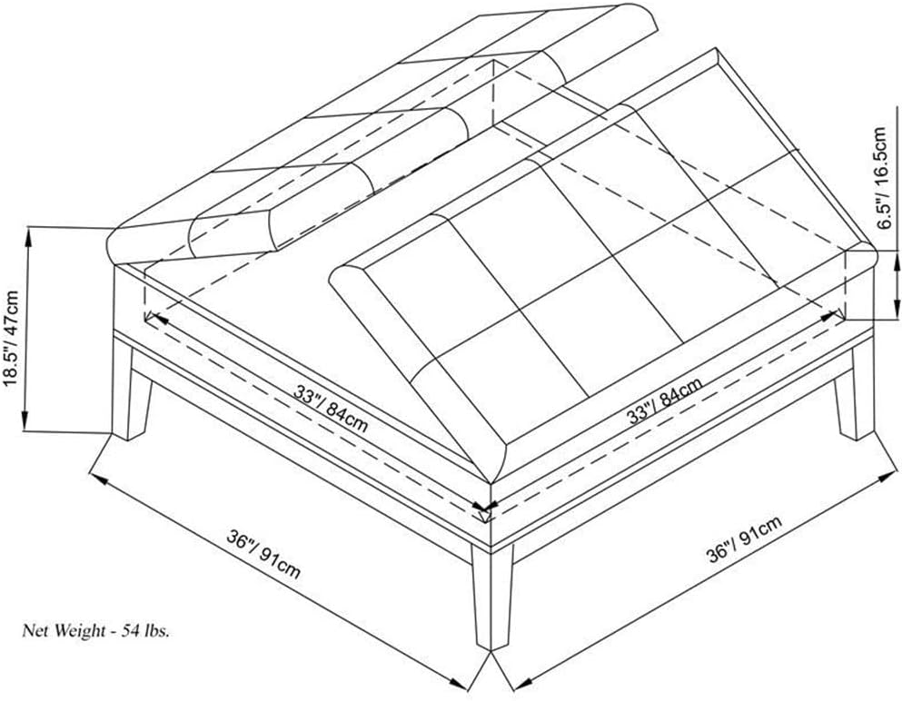 Pemberly Row Mid Century Faux Leather Storage Ottoman with Lift Top, Square Coffee Table for Living Room with Large Storage Space, Dark Brown Button Tufted Upholstered Footrest with Wood Legs
