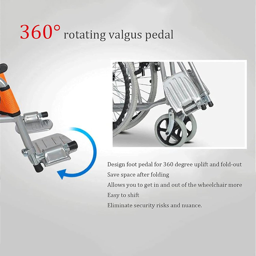 Wheelchairs Folding Folding Manual Wheelchair,Elderly Foldable Portable Small and Paralyzed Elderly People with Disabilities to Help Each Other with Manual Push Scooter,Blue