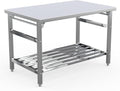 Garvee 48x30 in NSF Stainless Steel Folding Table – Heavy-Duty Commercial Prep Table for Kitchen, Restaurant & Home, 500 LBS Capacity with Adjustable Undershelf, Easy to Assemble
