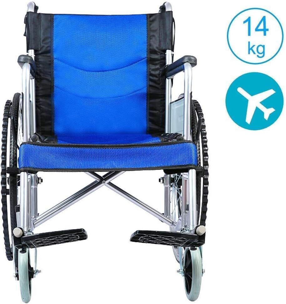 Wheelchair High-Carbon Steel, Fold Old Man Light Manual Inflatable Tire Convenient Manual Scooter,Portable