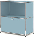 32.5-Inch Flip-Top Storage Cabinet with Detachable Wheels, Metal Side Table and Small Sideboard Cabinet for Living Room, Bedroom, Office, Orange