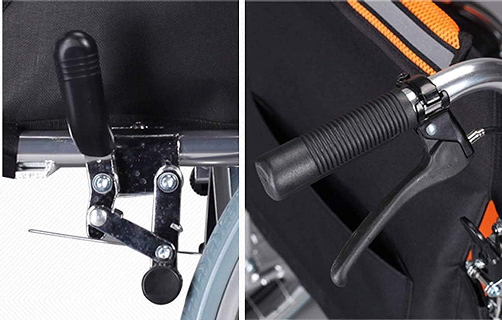 Rehab Chair, Wheelchair,Lightweight Folding Wheelchair Driving Adult Supplies, Wheelchair Thick Aluminum Alloy Old Scooter Wheelchair Folding Manual Free Inflat