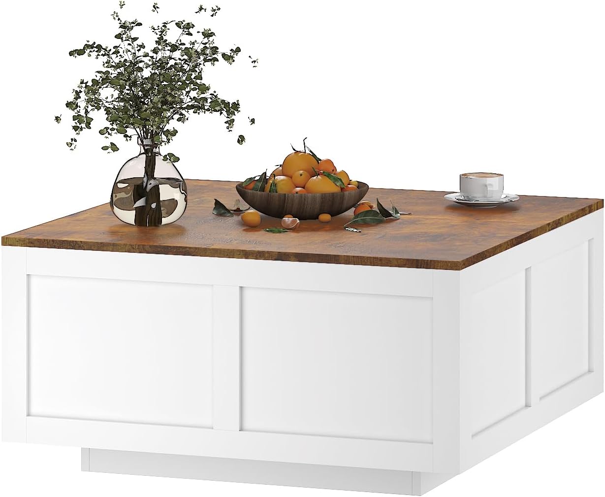 HedoAjim Lift Top Coffee Table with Storage, 31.5' Square White Coffee Table with Large Hidden Storage, Wood Living Room Table Center Table for Living Room Dining Reception Room