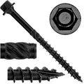 Jake Sales #14 X 9 Heavy Duty Black Timber/Log/Landscaping Wood Screws - Exterior Coated Heavy Duty Screws. 10 x 50 Count Boxes - 400 Screws