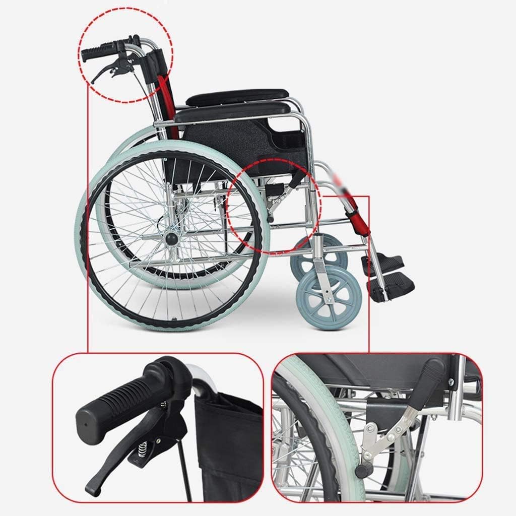 Wheelchair Aluminum Alloy Wheelchair,Folding Portable Multi-Purpose Wheelchairs,Propelled Wheelchair,Elderly Mobility Scooters Trolley
