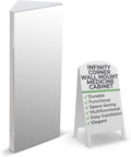 Renovators Supply Infinity Corner Medicine Cabinet with Mirror - Triple Shelf Storage Cabinet - Modern Wall Mount Medicine Cabinet - 31.5 in., Left Open, Brushed Stainless Steel, Pack of 1