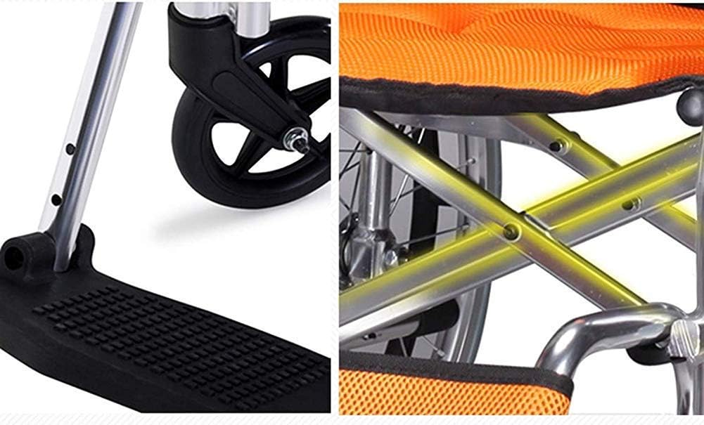 Rehab Chair, Wheelchair,Lightweight Folding Wheelchair Driving Adult Supplies, Wheelchair Thick Aluminum Alloy Old Scooter Wheelchair Folding Manual Free Inflat