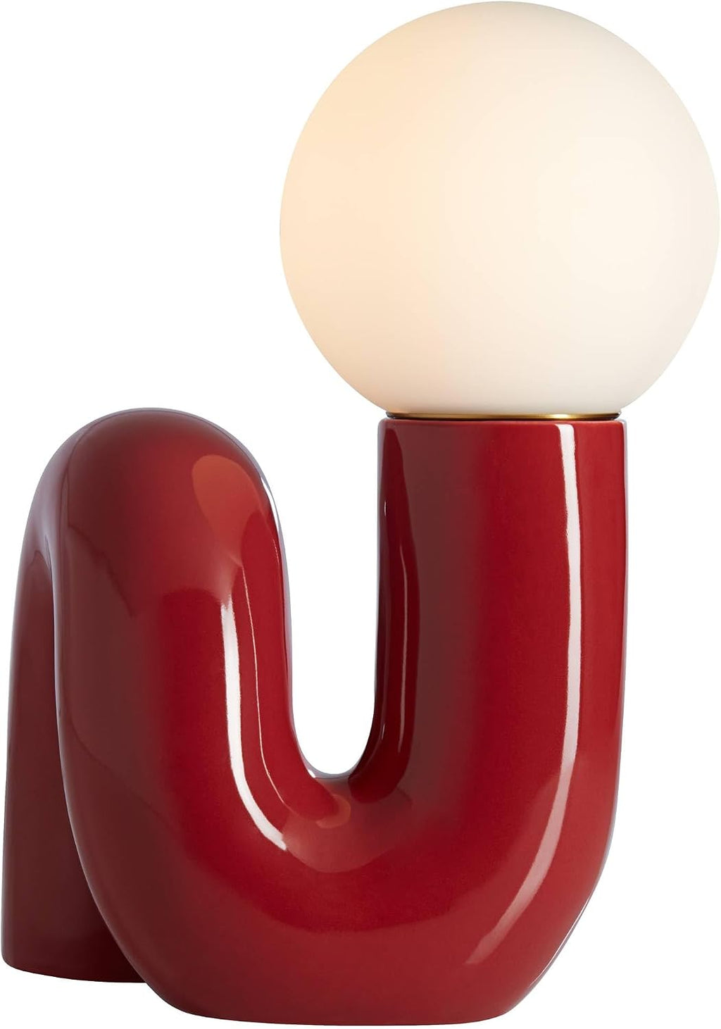 360 Lighting Fondant 11 1/2' Small Mid Century Modern Accent Table Lamps Set of 2 Velvet Red Ceramic Glass White Shade Living Room Bedroom Bedside Nightstand House Office Home Reading