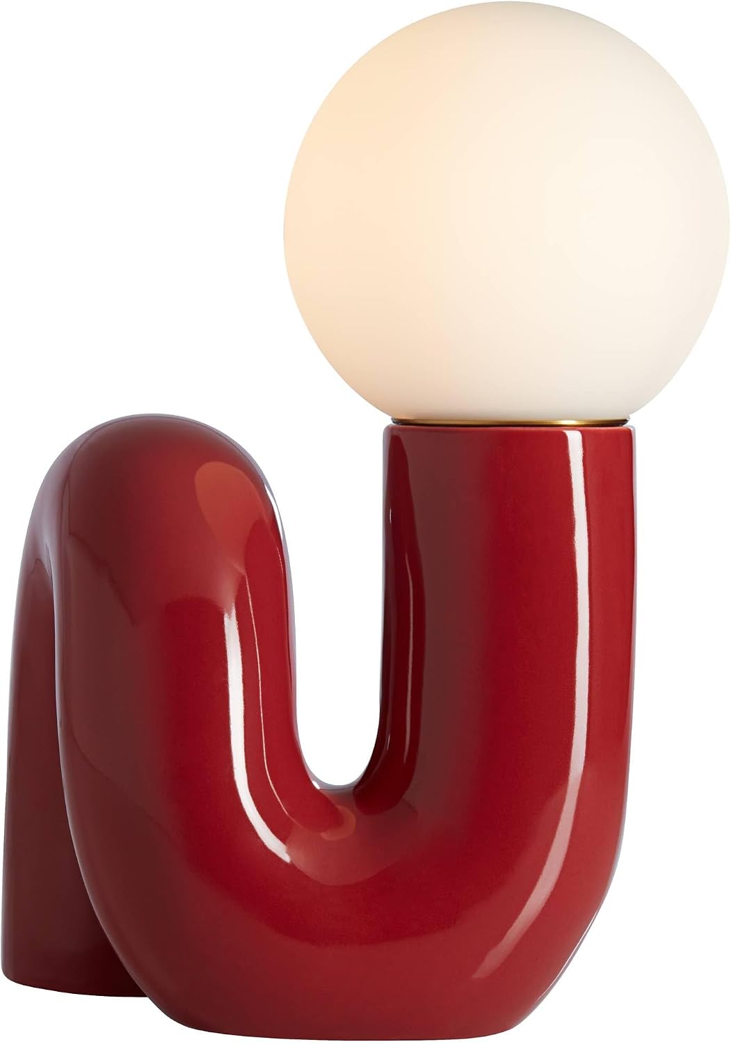 360 Lighting Fondant 11 1/2' Small Mid Century Modern Accent Table Lamps Set of 2 Velvet Red Ceramic Glass White Shade Living Room Bedroom Bedside Nightstand House Office Home Reading