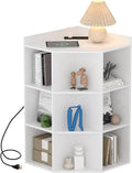 ALISENED 9 Cubes White Corner Cabinet, Corners Cube Shelf with USB Ports and Outlets, Toy Corners Storage for Small Space, Wooden Cubby Corner Bookshelf for Living Room, Bedroom, Dining Room, Kitchen