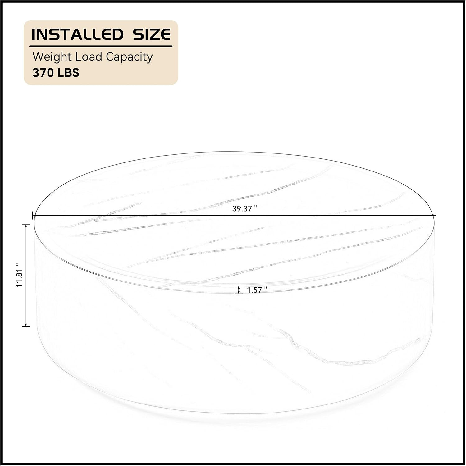 JUSTONE Round Coffee Tables for Living Room,Faux Mars Pattern Modern Minimalist Side Tables Accent End Table End Table for Apartment,Office,No Need Assembly Ø39.37' x 12'H,Marble
