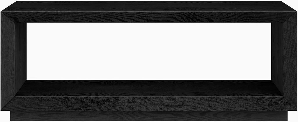 Henn&Hart 48' Rectangular Coffee Table with Open Storage Shelf for Living Room, Family Room, or Office, Natural Black