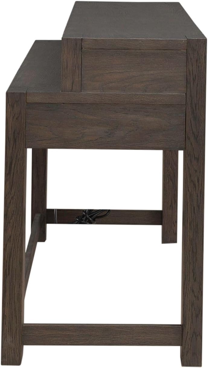Liberty Furniture Lennox Hill Living Room Console Bar Table with Charging Station - Bark