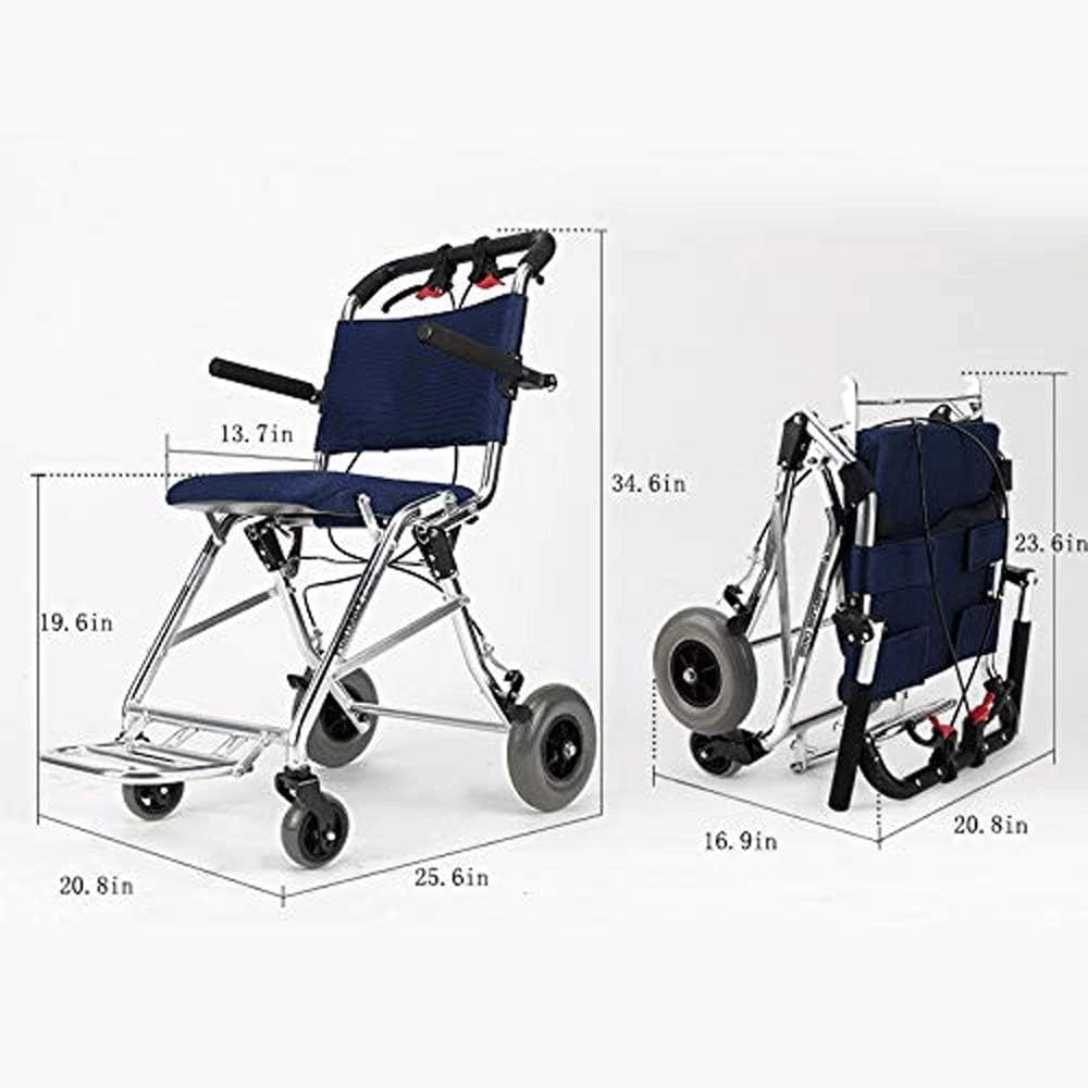 Wheelchair, Aviation Titanium Alloy Wheelchair Folding Folding Scooter for The Elderly Disabled Portable Cart, Folding Size: 530 430 600 Mm