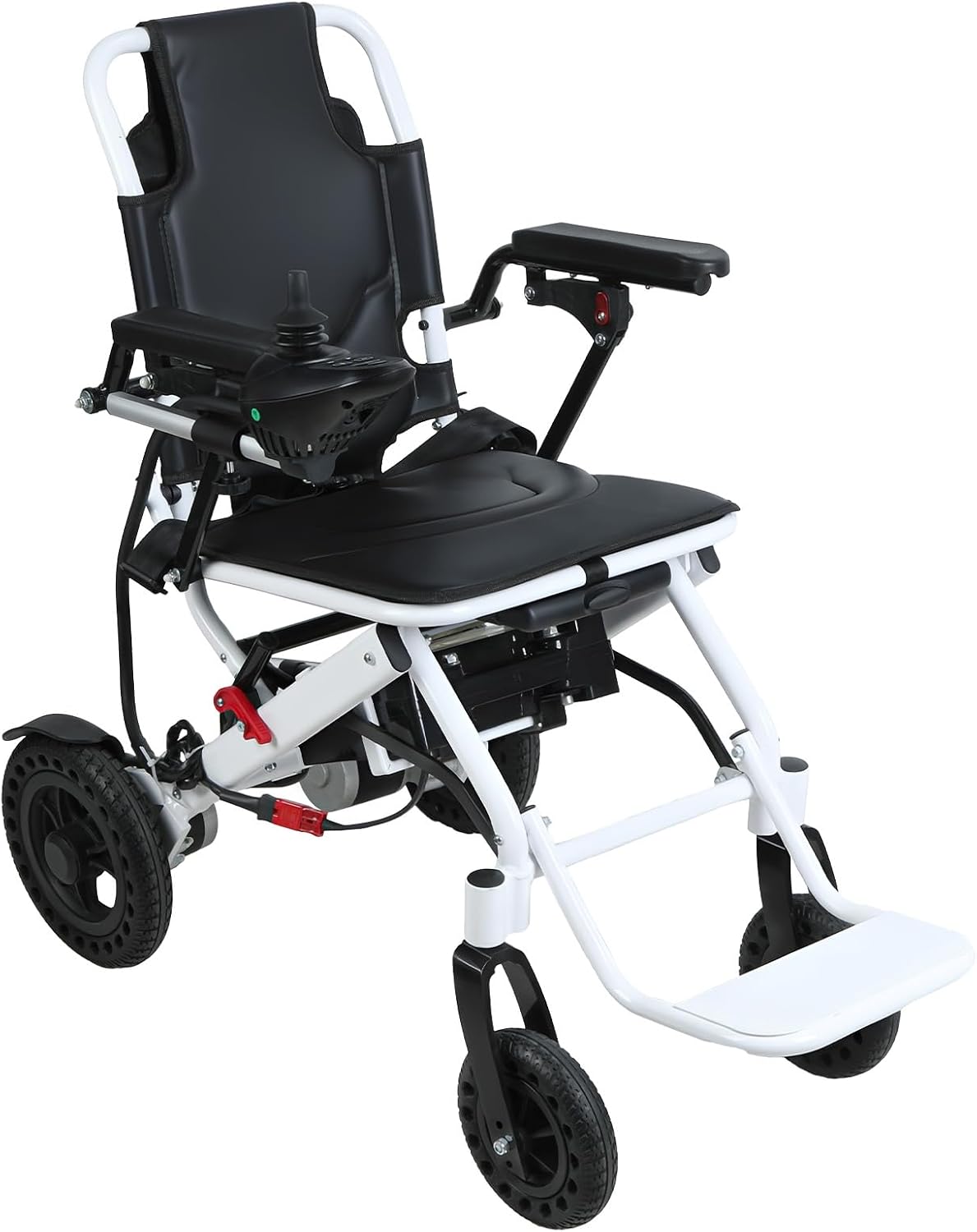 Lightweight Folding Electric Wheelchair for Adults, Portable Mobility Scooter with 500W Motor, 12-Mile Range & Airline Approved Design White US B