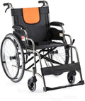 Wheelchair,Wheelchair Folding Lightweight Old-Fashioned Double-Brake Elderly Scooter Elderly Helper Trolley, Stainless Steel