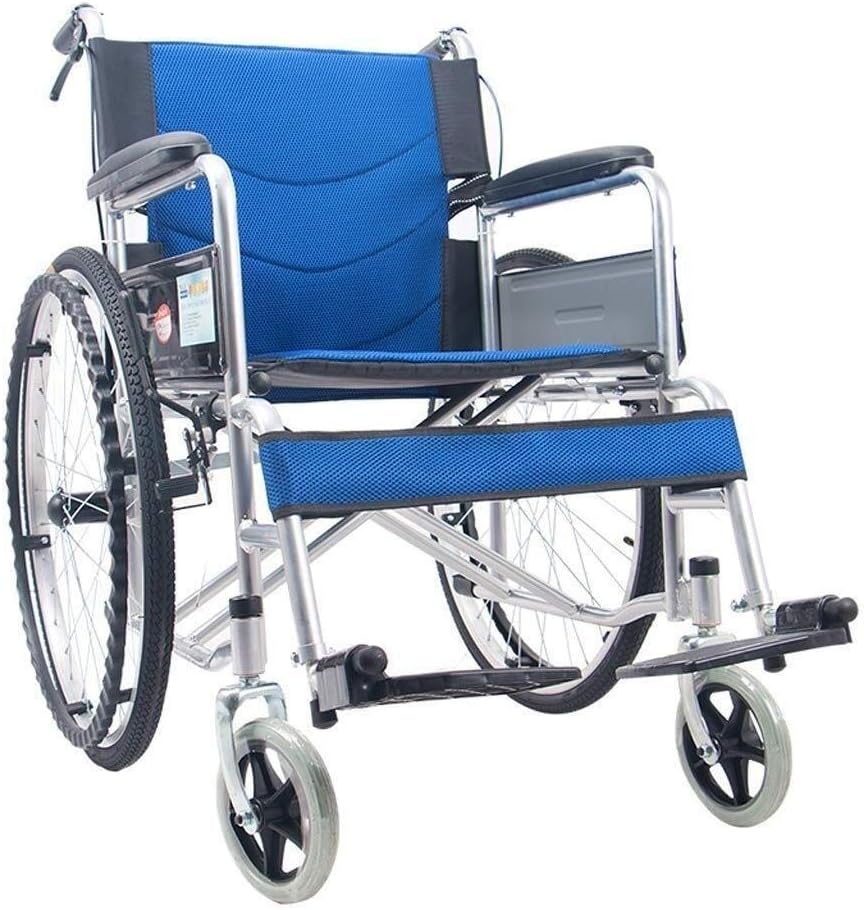 Wheelchair Fold Scooter, Lightweight Portable with Adjustable Foot Pedal Travel Trolley Seniors with Disabilities,Portable