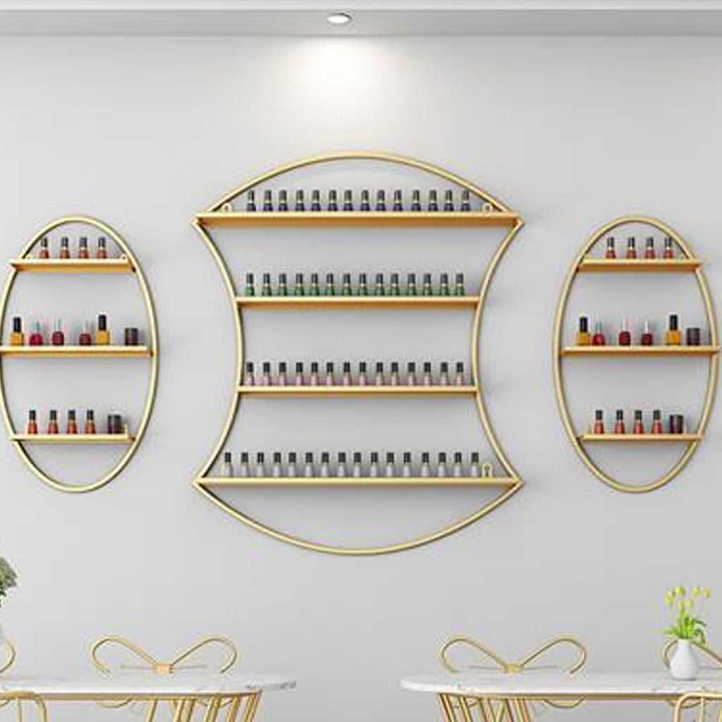 Nail Polish Rack Wall Mount Display The Corners are Smooth and Don't Scratch Your Hands Nail Polish Organizer for Nail Salon Dress Room Bedroom (Color : White)